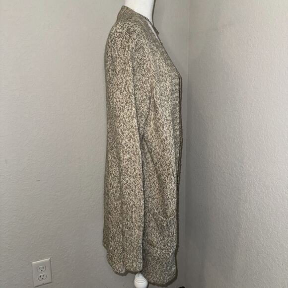 Y2K Old Navy Cardigan Sweater Womens XL Brown Beige Knitted Pockets Button Front - Picture 2 of 11